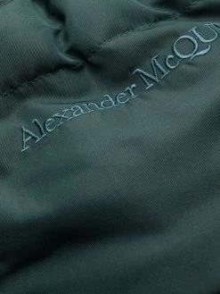 Alexander McQueen logo-embroidered padded coat