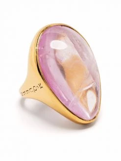 Alexander McQueen stone logo-engraved ring