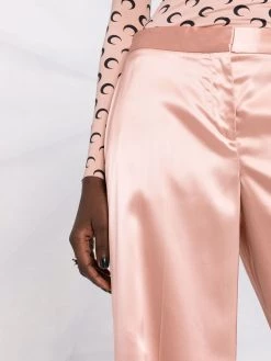 Alexander McQueen satin-effect wide-leg trousers