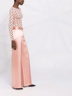 Alexander McQueen satin-effect wide-leg trousers