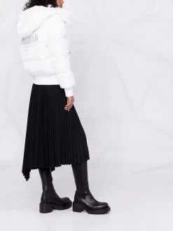 Alexander McQueen graffiti logo-print hooded puffer jacket