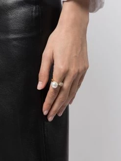 Alexander McQueen pearl-embellished skull ring