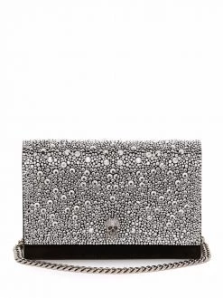 Alexander McQueen skull stud crystal-embellished shoulder bag