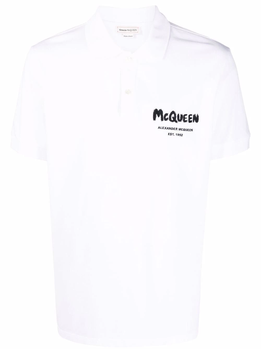Hot Sale π Alexander McQueen Logo print cotton polo π shirt π 1 Alexander McQueen logo-print cotton polo shirt