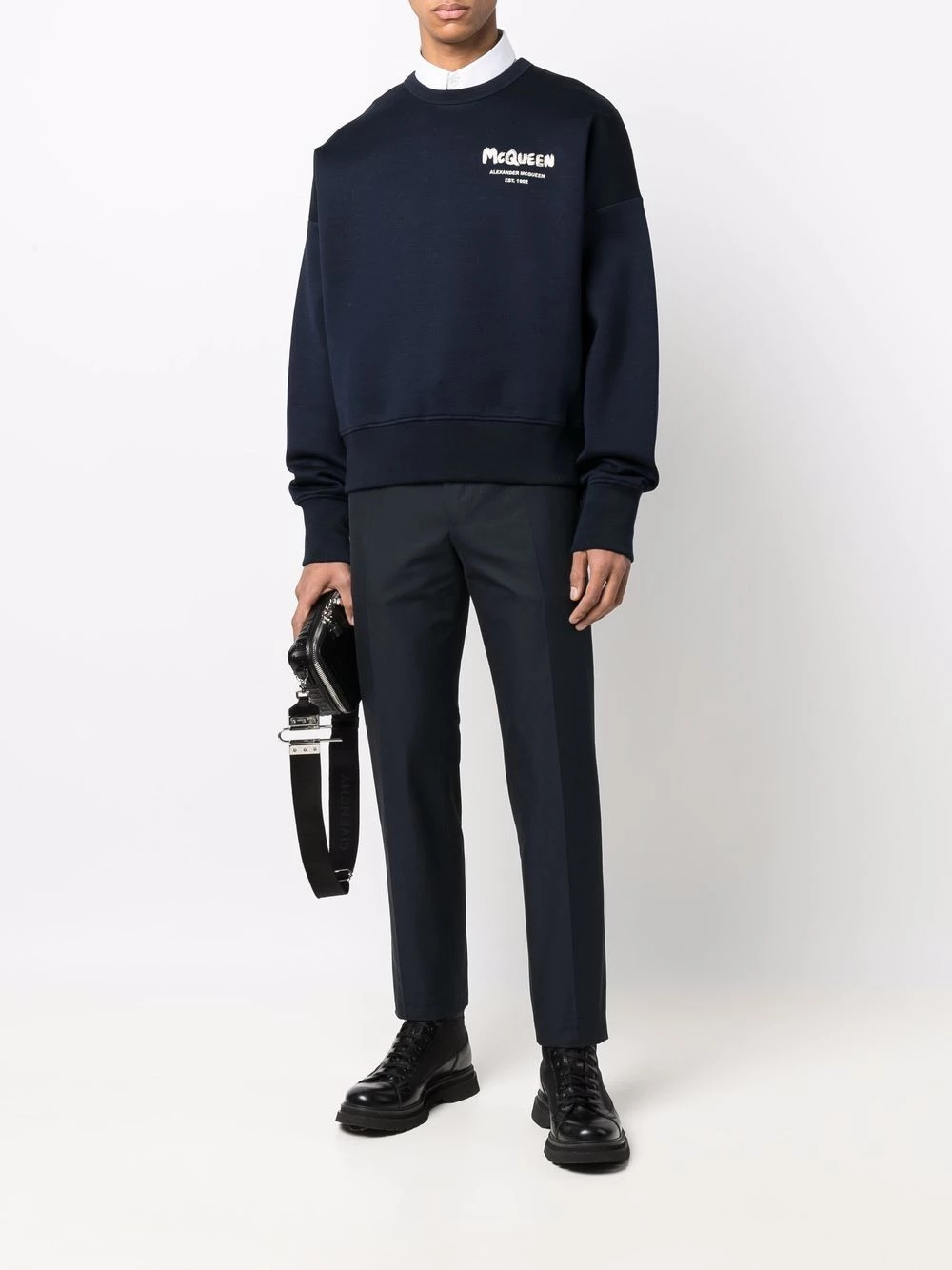 Best deal ๐ Alexander McQueen Graffiti logo straight leg trousers โ 2 Alexander McQueen graffiti logo straight leg trousers