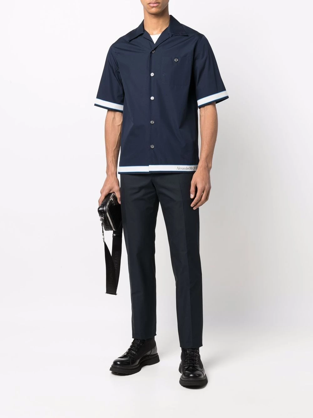 Best Pirce 🛒 Alexander McQueen Logo trim 👚 shirt 🔔 2 Alexander McQueen logo-trim shirt