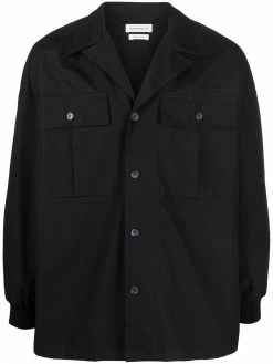 Alexander McQueen logo-print drawstring shirt jacket