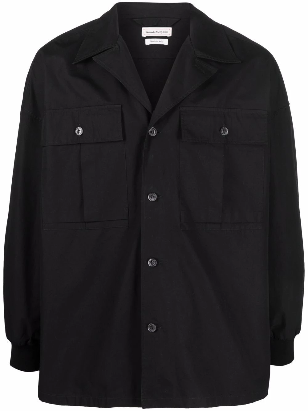 Cheapest ๐ฅฐ Alexander McQueen Logo print drawstring ๐ shirt jacket ๐ 1 Alexander McQueen logo-print drawstring shirt jacket