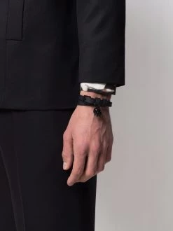 Alexander McQueen leather skull charm bracelet