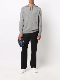 Alexander McQueen intarsia skull cashmere hoodie