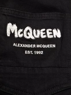 Alexander McQueen embroidered-logo straight-leg jeans