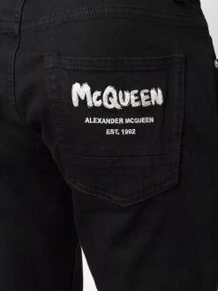 Alexander McQueen embroidered-logo straight-leg jeans