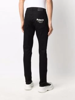 Alexander McQueen embroidered-logo straight-leg jeans
