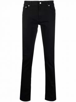 Alexander McQueen embroidered-logo straight-leg jeans