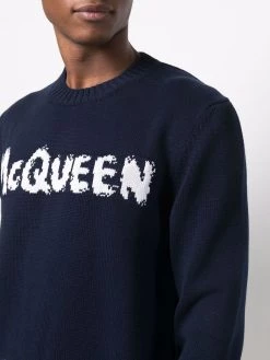 Alexander McQueen intarsia-knit cotton jumper