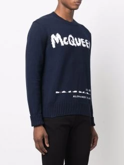 Alexander McQueen intarsia-knit cotton jumper