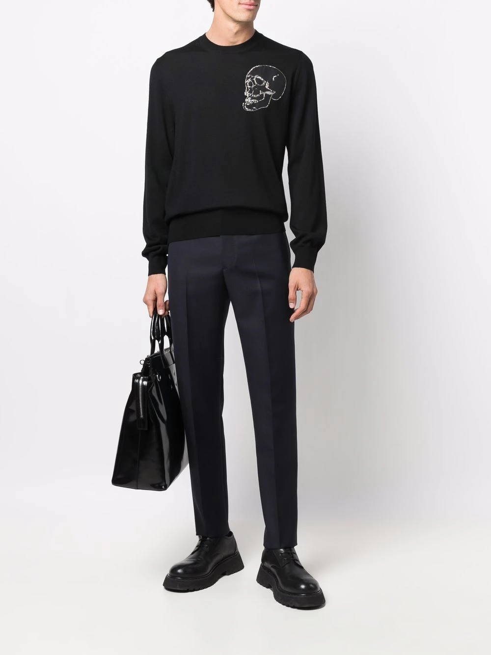 Buy ๐ Alexander McQueen Skull print crew neck sweatshirt ๐ฅฐ 2 Alexander McQueen skull-print crew neck sweatshirt