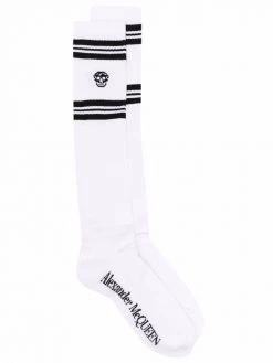 Alexander McQueen logo skull embroidered socks