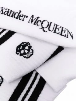 Alexander McQueen logo skull embroidered socks