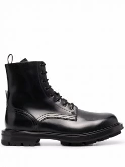 Alexander McQueen polished lace-up boots