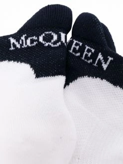 Alexander McQueen logo embroidered ankle socks