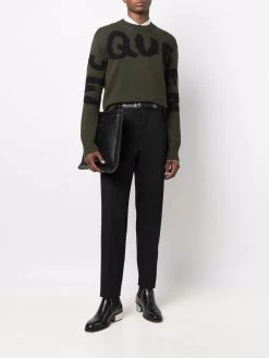 Alexander McQueen logo-print crew neck jumper