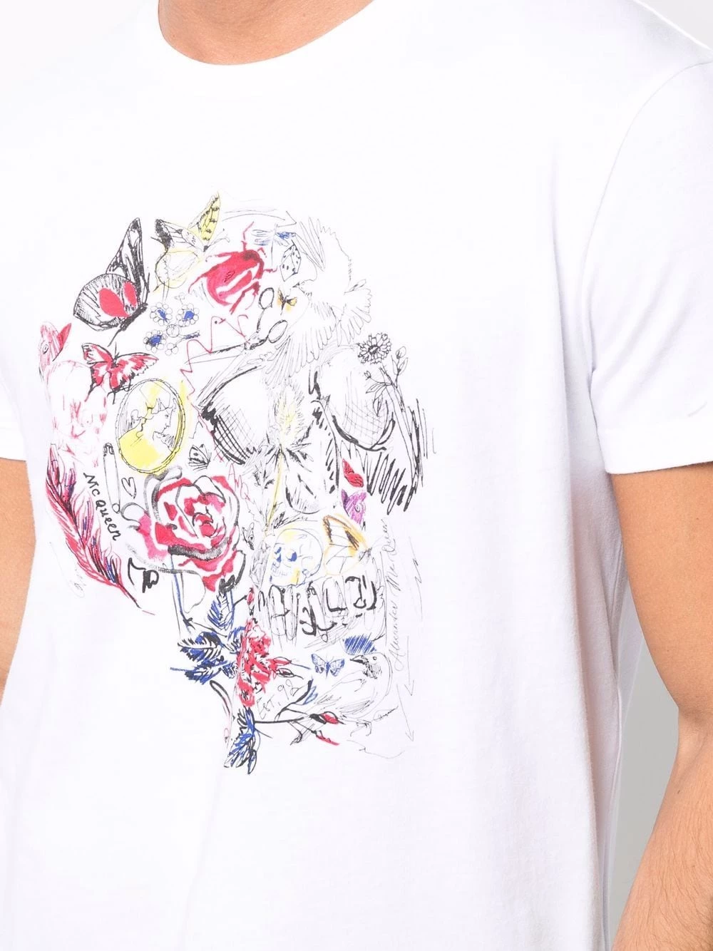 Best deal โ๏ธ Alexander McQueen Doodle Skull print T ๐ shirt ๐ 5 Alexander McQueen Doodle Skull-print T-shirt