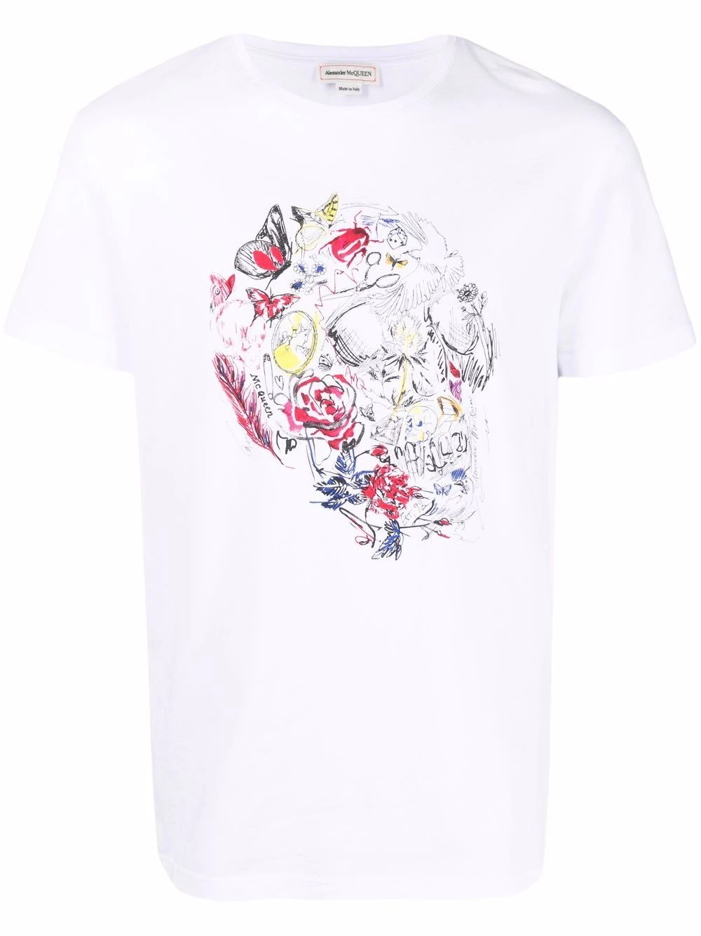 Best deal โ๏ธ Alexander McQueen Doodle Skull print T ๐ shirt ๐ 1 Alexander McQueen Doodle Skull-print T-shirt