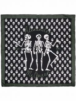 Alexander McQueen Skeleton Biker Skull silk scarf
