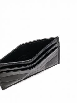 Alexander McQueen crocodile-effect leather cardholder