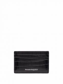 Alexander McQueen crocodile-effect leather cardholder