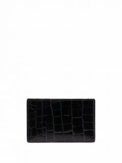 Alexander McQueen crocodile-effect leather cardholder
