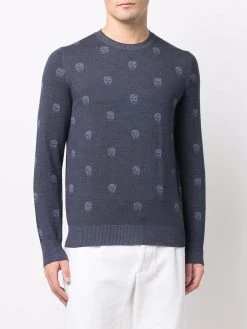 Alexander McQueen jacquard skull-motif wool jumper