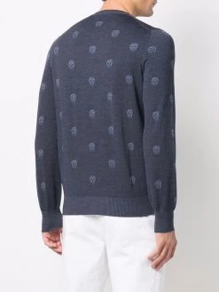 Alexander McQueen jacquard skull-motif wool jumper