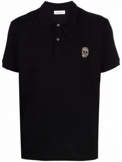 Alexander McQueen crystal-stud polo shirt