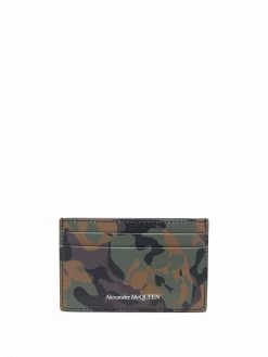 Alexander McQueen logo-print camouflage cardholder