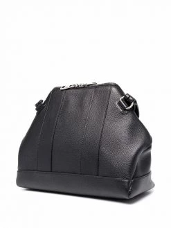 Alexander McQueen engraved-logo leather shoulder bag
