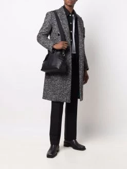 Alexander McQueen engraved-logo leather shoulder bag