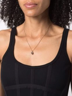 Alexander McQueen crystal encrusted skull necklace