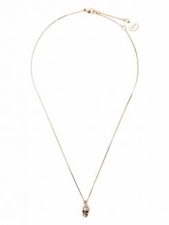 Alexander McQueen crystal encrusted skull necklace
