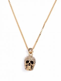 Alexander McQueen crystal encrusted skull necklace
