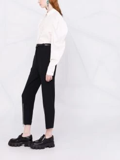 Alexander McQueen cropped high-waist trousers