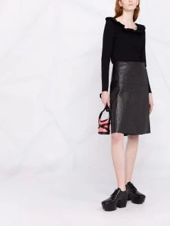 Alexander McQueen ruffled long-sleeve jumper