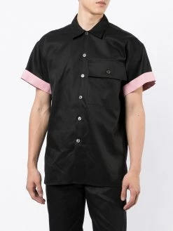 Alexander McQueen contrast-cuff cotton shirt