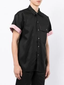 Alexander McQueen contrast-cuff cotton shirt