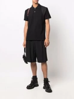 Alexander McQueen logo-strap polo shirt