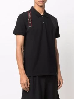 Alexander McQueen logo-strap polo shirt