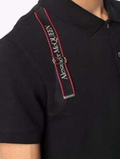 Alexander McQueen logo-strap polo shirt