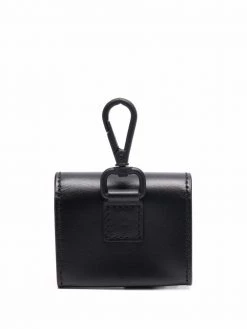 Alexander McQueen logo-print leather AirPods pouch