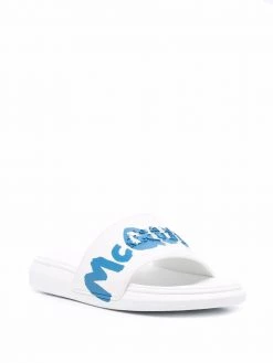 Alexander McQueen two-tone logo-print slides